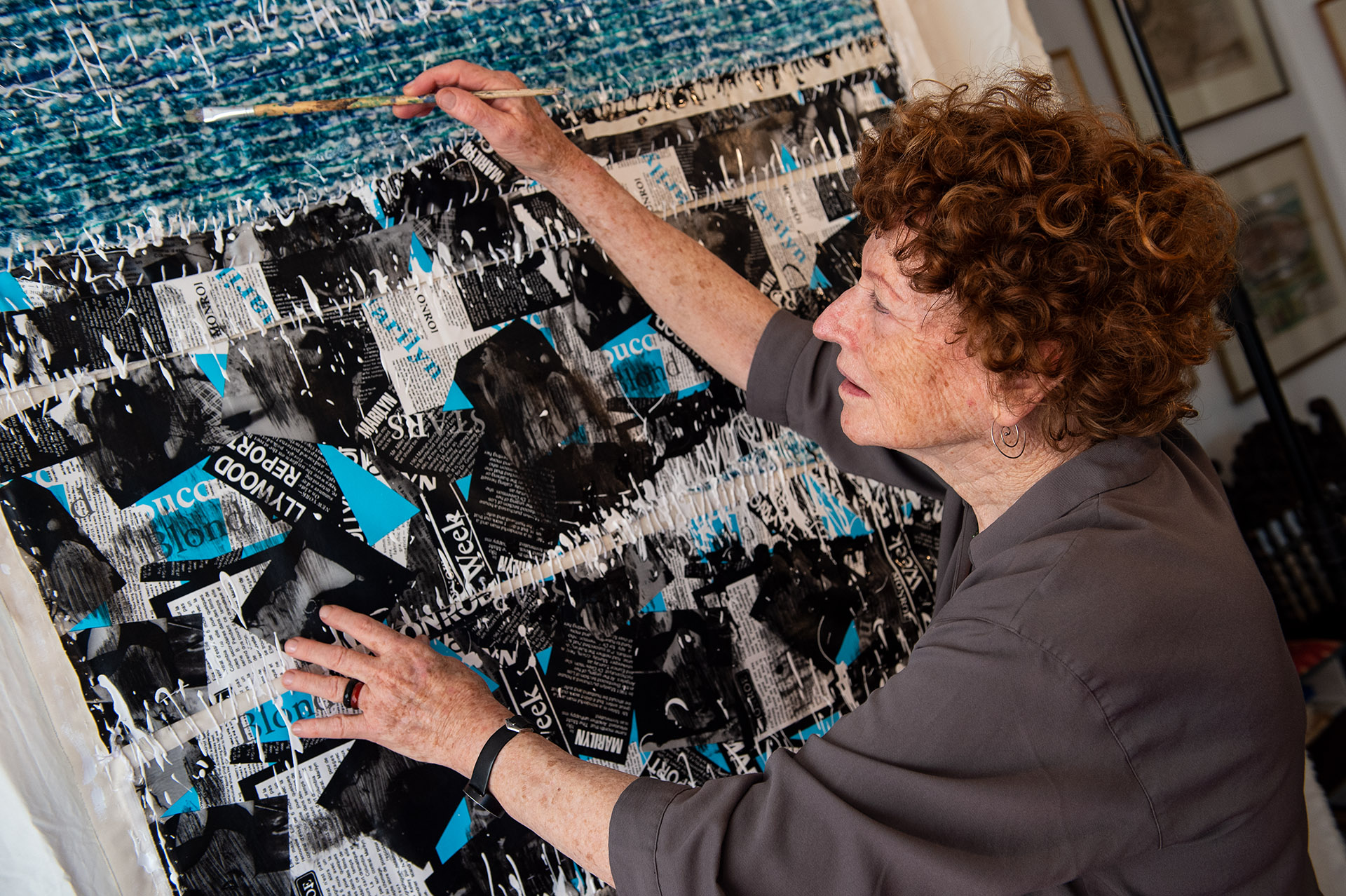 Yael David-Cohen working in her studio